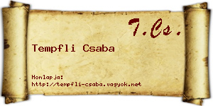 Tempfli Csaba névjegykártya